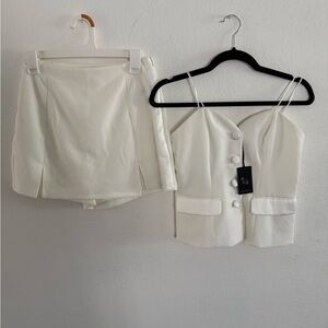 Elegant White Two-Piece Set Size Small